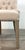 Wood Transitional Tufted Linen Side Dining Chair For Sale - Image 7 of 7