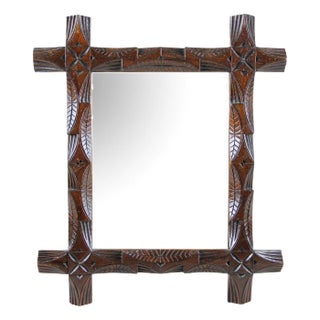 Hand-Carved Black Forest Mirror, Austria, 1890s For Sale