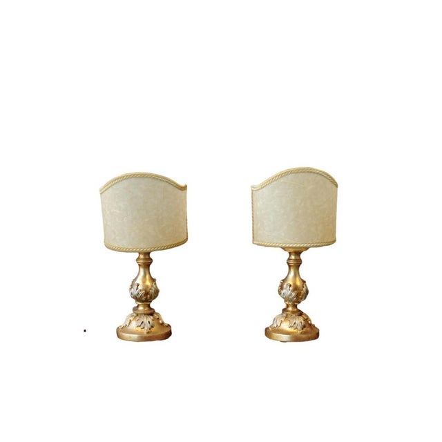 Gold Shield Lamps, Set of 2 For Sale - Image 3 of 3