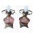 Pair of Vintage Pink Glass Hobnail Electric Lamps With Ornate Metal Bases - 10" High For Sale