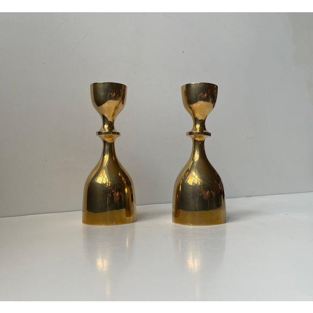 Swedish Modern Candleholders in Brass, 1960s, Set of 2 For Sale - Image 9 of 9