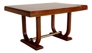 French Dining Table in Mahogany and Brass, 1928