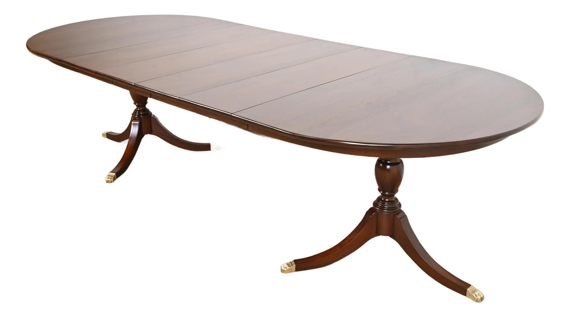 Henkel Harris Georgian Solid Mahogany Double Pedestal Extension