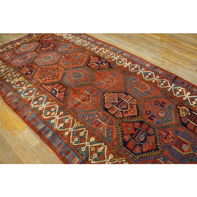 Red 19th Century W. Persian Kurdish Carpet ( 5'' x 10'6'' - 152 x 320 ) For Sale - Image 8 of 12