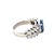 Platinum 3.40 Carat Weight Natural Sapphire & 0.98 CTW Marquise Diamond Ring, Size 4.5 For Sale In New York - Image 6 of 10