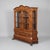 Large Baroque display cabinet in the Dutch style, made of walnut veneer – with a bombé-style chest of drawers, glass top,...