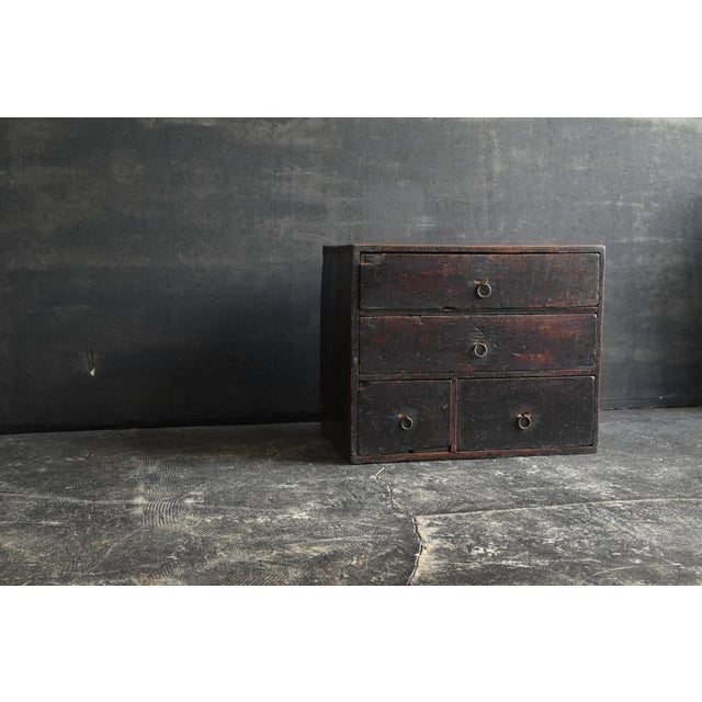 Antique Japanese Wooden Drawer Chest / Edo Period, 1770s / Rare Inscribed Piece For Sale - Image 10 of 18
