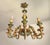 Vintage Louis XV Silvered Gold-Plated Leaf Carved Wood Eight Light Chandelier with Floral Motifs, Italy, 1920s, Set of 2 For Sale - Image 10 of 18