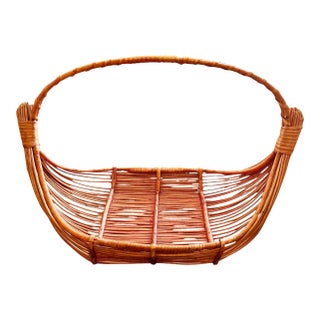 Mid 1900s Vintage Asian Market/Boat Basket For Sale