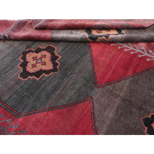 Red Galerie Shabab Collection Mid-20th Century Turkish Anatolian Square Carpet For Sale - Image 8 of 8