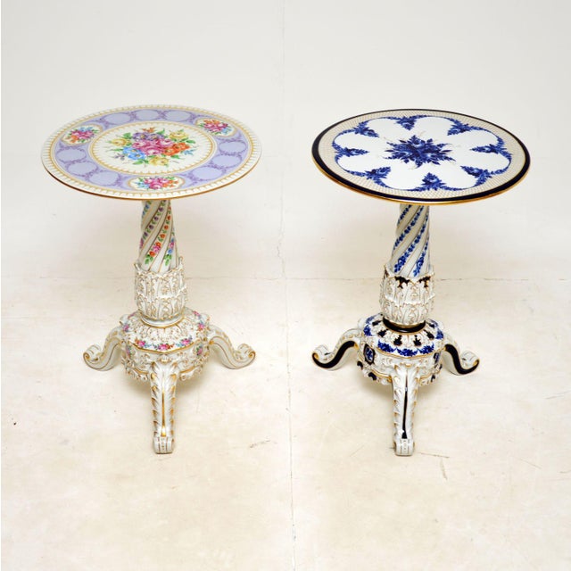 Antique Dresden Style Porcelain Side Table, 1960 For Sale - Image 12 of 13