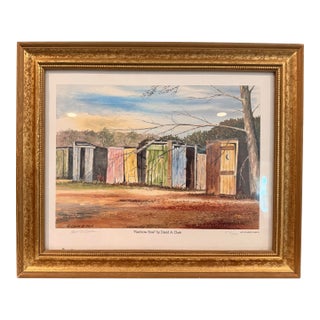 David A. Clark “Rainbow Row” Signed Limited Edition Print 374/600 in Antiqued Gold Frame For Sale