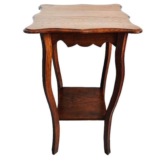 Wood Tall Art Nouveau Plant Table in Oak, 1920s For Sale - Image 7 of 7