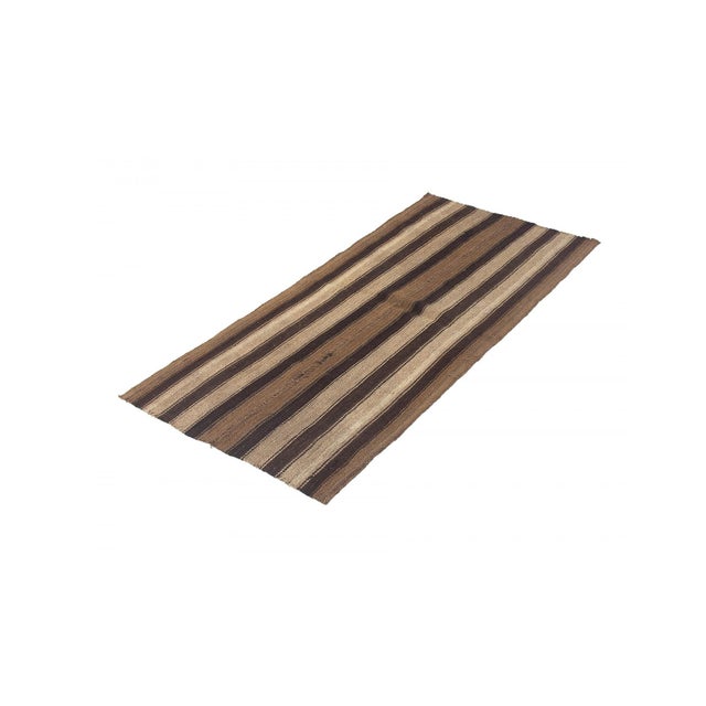 Mid-Century Modern Vintage Brown Turkish Kilim Rug - 2`9" X 6`3" For Sale - Image 3 of 6