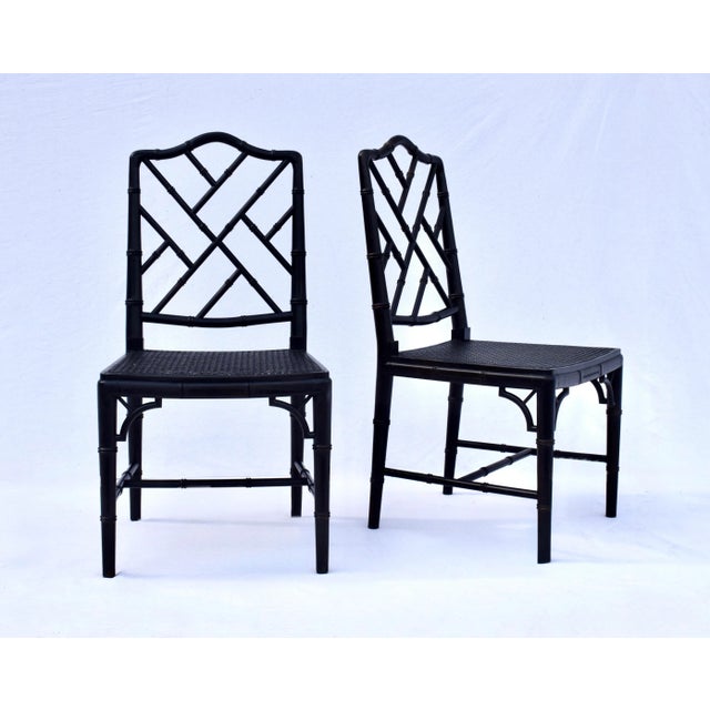 Vintage Chinese Chippendale Dining Chairs, Set of Eight, Lacquered For Sale In Philadelphia - Image 6 of 16