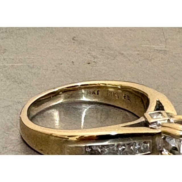 18k Gold Half-Carat Diamond Ring W/ Half-Diamond Band For Sale - Image 4 of 5