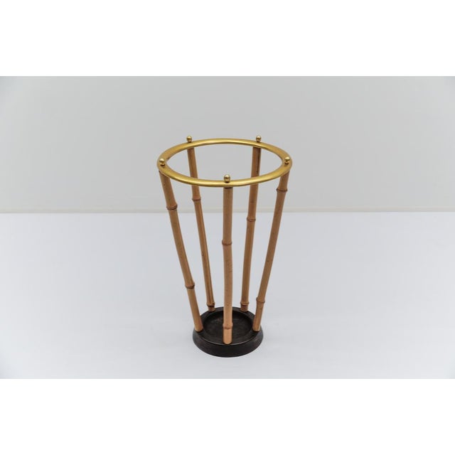 Brass and Bamboo Umbrella Stand, Italy, 1950s For Sale - Image 4 of 10