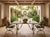 Vintage Italian-Style Inlaid Marble Dining Table on Wrought Iron Scroll Base For Sale - Image 9 of 11