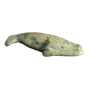 Vintage Canadian Inuit Beluga Whale Serpentine Stone Carving by Nooshoota Paduq (1979)