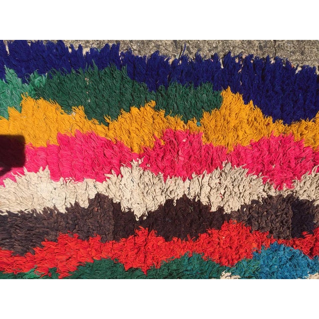 Vintage Moroccan Boucherouite Rug - 4′7″ × 8′4″ For Sale - Image 4 of 5