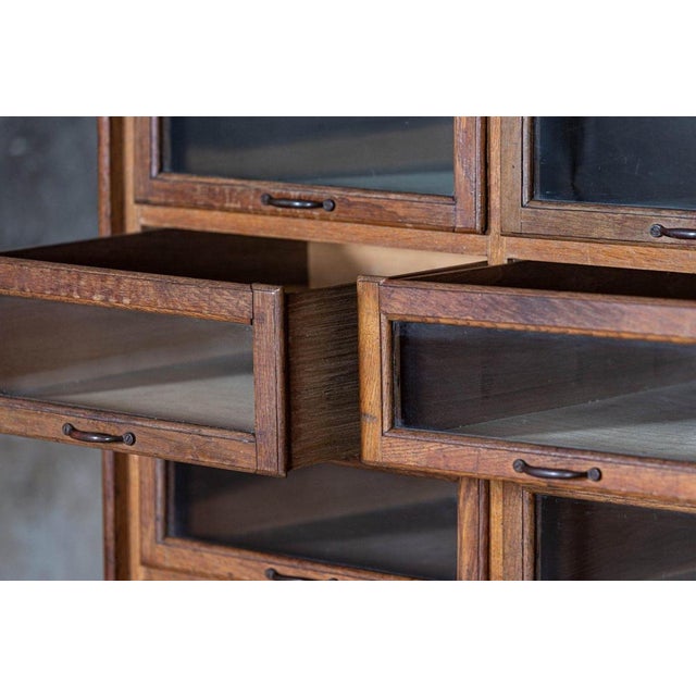 Large English Oak Haberdashery Cabinet, 1930s For Sale - Image 17 of 18