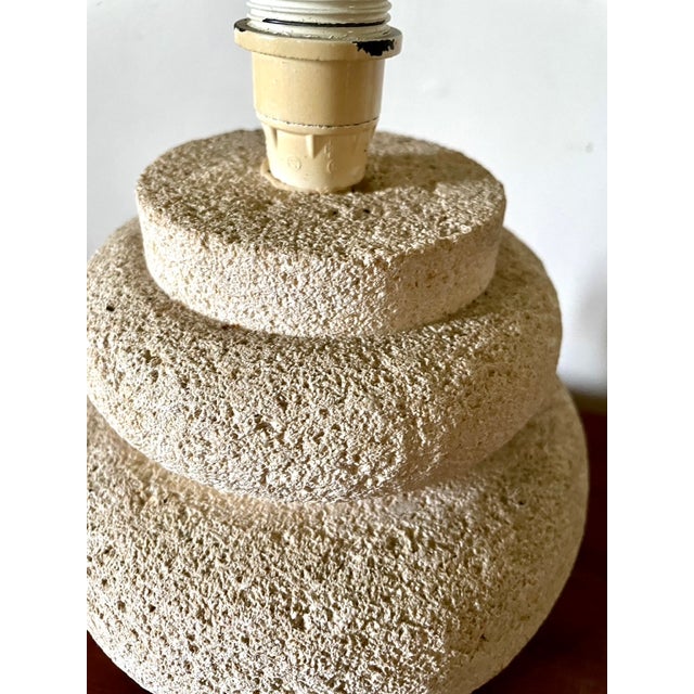 Vintage French White Stone Lamp Base, 1960 For Sale - Image 6 of 7