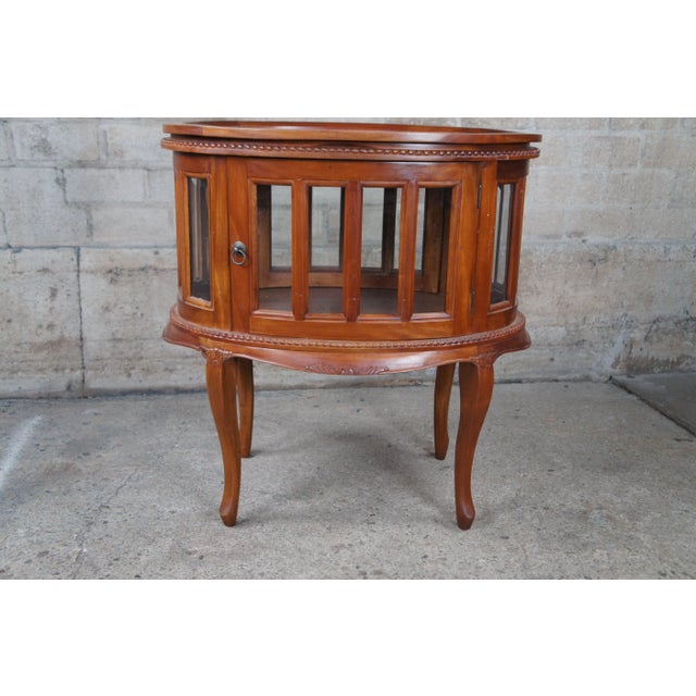 Brown Late 20th Century Georgian Style Mahogany Tea Chocolate Table Curio Vitrine Display Cabinet Tray For Sale - Image 8 of 12