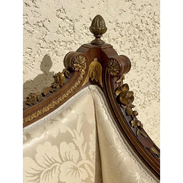 Wood Louis XVI Style Walnut Sofa and Armchairs, Set of 3 For Sale - Image 7 of 10