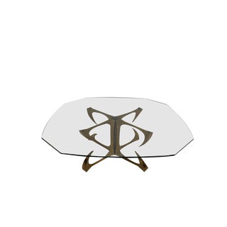 Coffee Table in Sculptural Bronze attributed to Willy Daro, 1970s For Sale