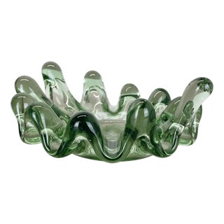 Large Brutalist Lucid Glass Shell Ashtray, France, 1970s For Sale