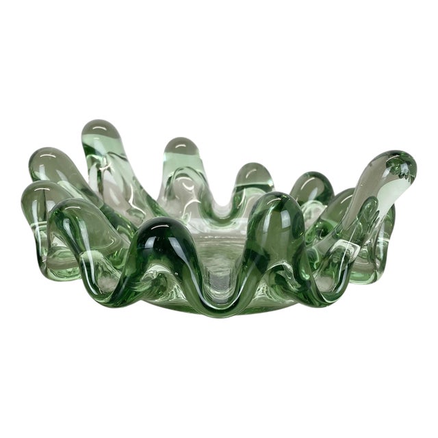 Large Brutalist Lucid Glass Shell Ashtray, France, 1970s For Sale