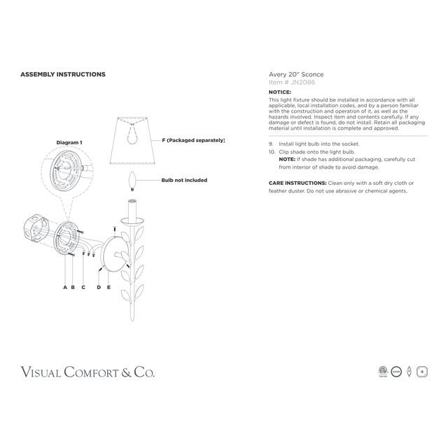 2020s Julie Neill for Visual Comfort Signature Avery 20" Sconce Antique Gold Leaf with Linen Shade For Sale - Image 5 of 5