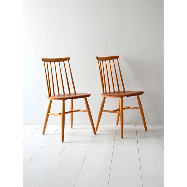 Scandinavian Chairs in Beech and Mahogany from Ilmari Tapiovaara, 1950s, Set of 2 For Sale - Image 3 of 10
