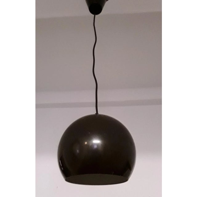Brown Height Adjustable Vintage Aluminum Ball Lamp, 1970s For Sale - Image 4 of 6