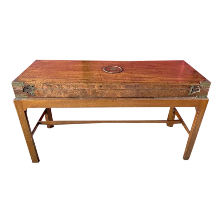 19th Century English Campaign Gun Case Table with Harris Holland Label Chairish
