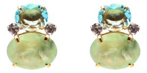 Agnes Studs, Light Green, Clip On