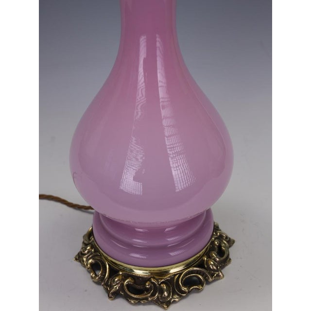 Antique 19th Century French Pink Opaline Glass Baluster Table Lamp, 1870 For Sale - Image 9 of 15