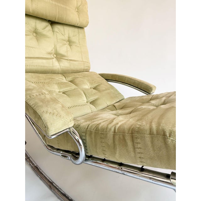 Mid-Century Modern Vintage Recliner with Tubular Steel Frame, 1970s For Sale - Image 3 of 12