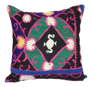 Vintage Floral Suzani Pillow 18" X 18"