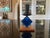 Mid Century Sweden Blue Glass Candlestick by Bo Svensk Erik Hoglund Teak Base & Iron For Sale - Image 4 of 4