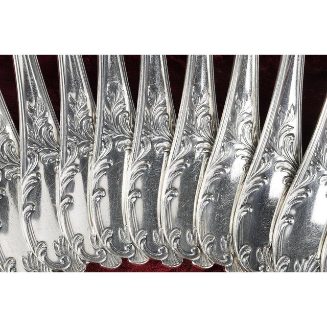 Louis XV Silver-Plated Flatware, 1900s, Set of 51 For Sale - Image 11 of 18
