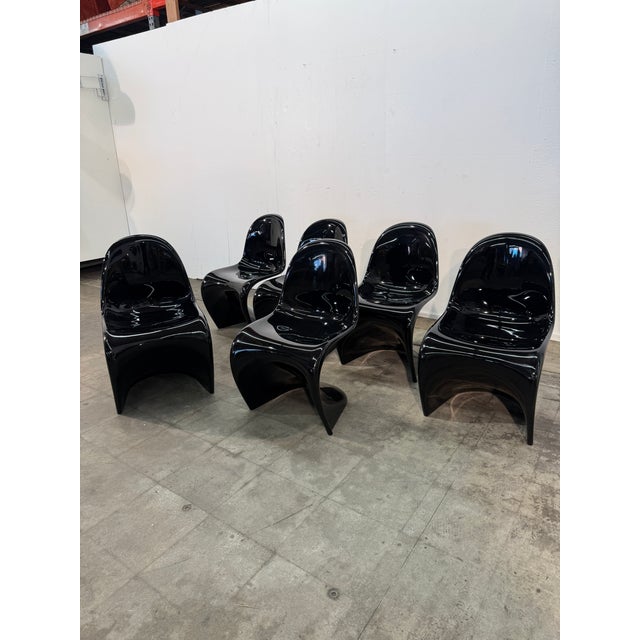 Plastic Set of Six “S” Chairs by Verner Panton for Herman Miller, 1970s For Sale - Image 7 of 11