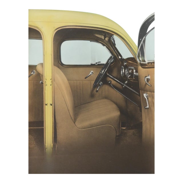Early 20th Century Colortone Photograph of Interior of Yellow Car For Sale