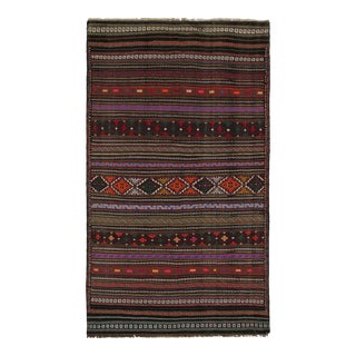 1950s Vintage Baluch Tribal Kilim With Multicolor Geometric Patterns, From Rug & Kilim For Sale