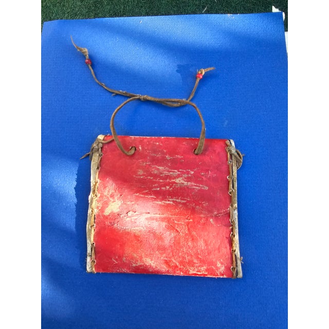 Early 19th C Lakota Sioux Hand Painted Parfleche Pouch in Custom Display Frame For Sale - Image 9 of 10