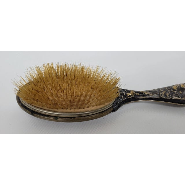 Vintage Art Decor SilverTone Metal Hair Brush Vanity Accessory Chairish