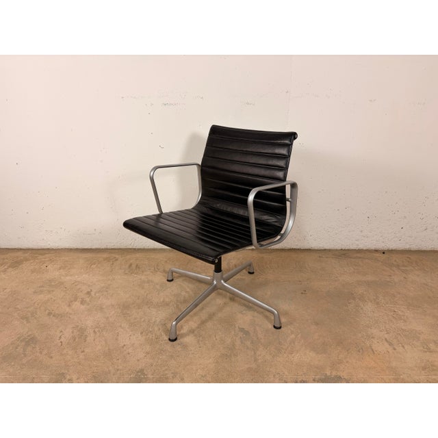 EA 108 Office Chair in Black Leather with Polished Aluminum Frame by Charles and Ray Eames for Vitra For Sale - Image 13 of 13