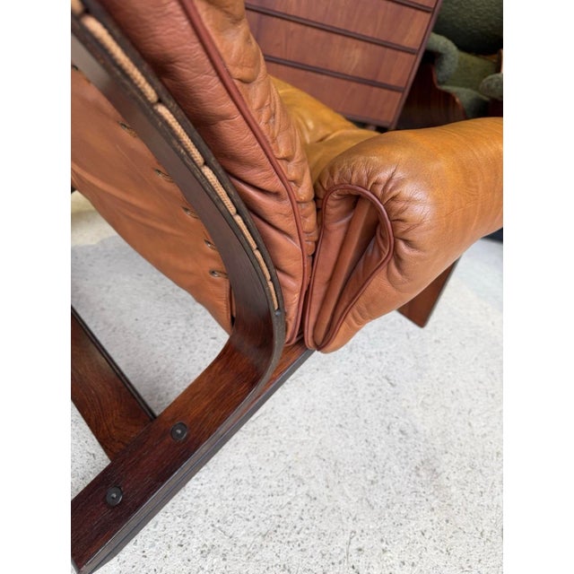 Tan Mid-Century Modern Norwegian Tan Leather Lounge Chair by Oddvin Rykken for Rybo Rykken & Co For Sale - Image 8 of 18