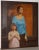 Vintage Oil Portrait of a Young Mother and Daughter C.1979 For Sale - Image 9 of 9