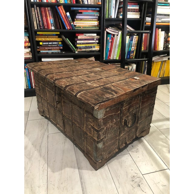Indian 19th Century Vintage Indian Chest Coffee Table For Sale - Image 3 of 13
